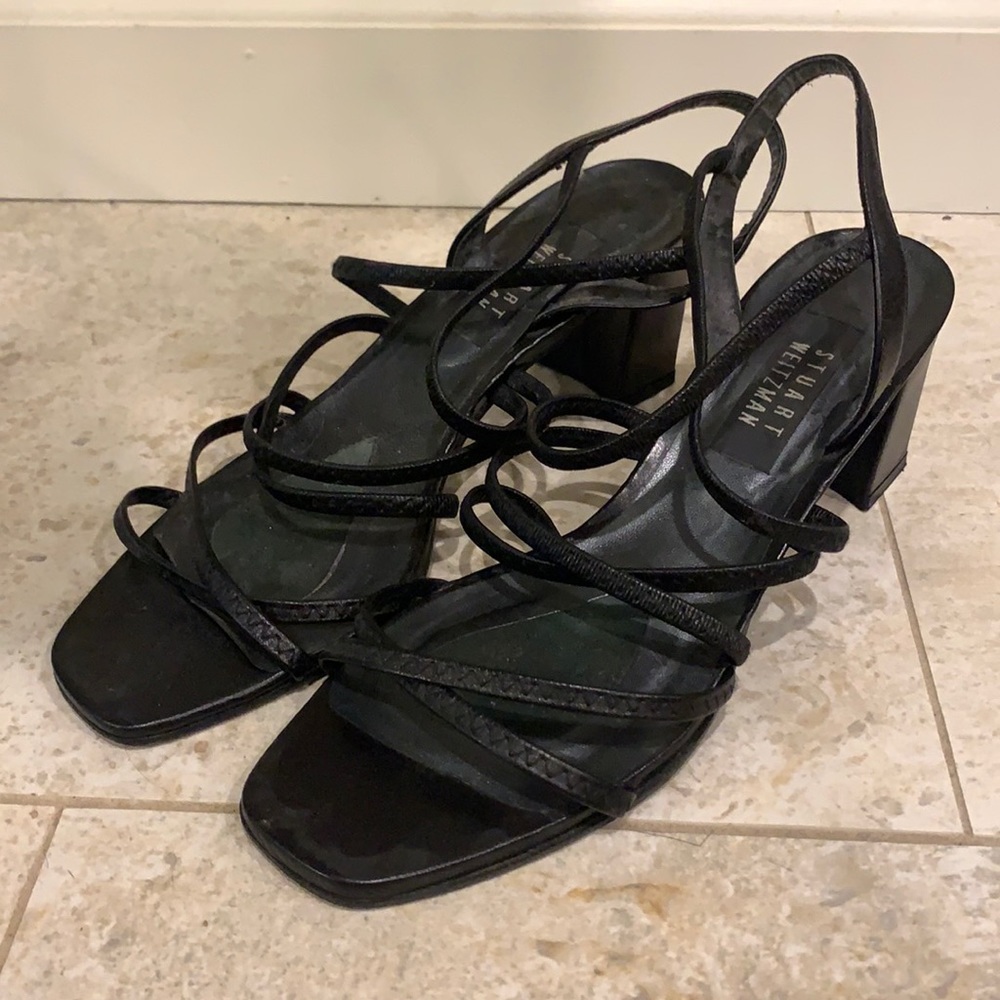 Stuart Weitzman Black Strappy Heels
